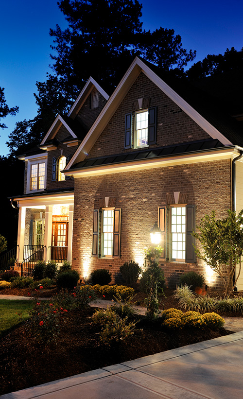 House with landscape lights